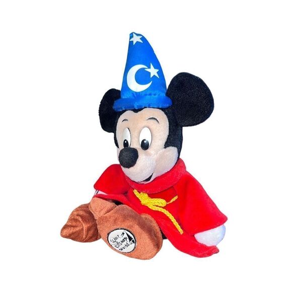 Disney World Classic Fantasia Sorcerer Mickey 12” Stuffed Plush Animal Wizard - Picture 2 of 8